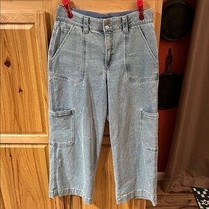 DEMOCRACY Wide Leg Cropped Carpenter Jeans EUC